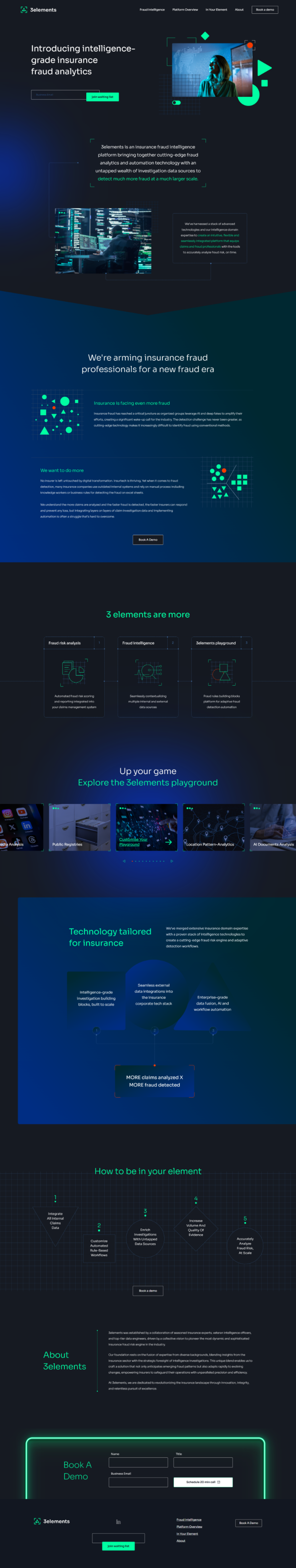 LM Web Solutions - אתר תדמית עבור 3elements.ai
