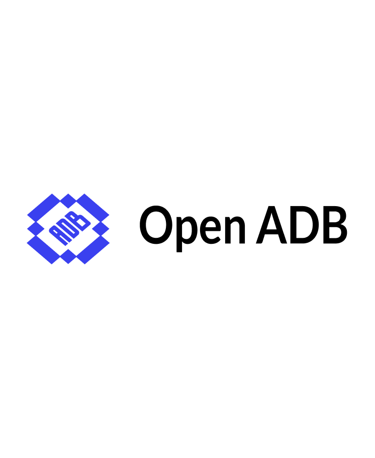 אייקון לוגו Open ADB בעיצוב יהלום כחול
