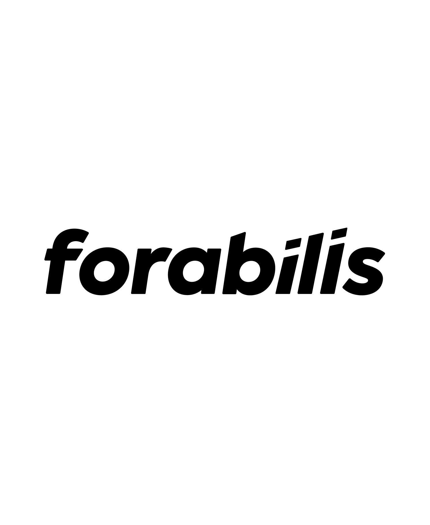 Forabilis logo, black italic wordmark on white background