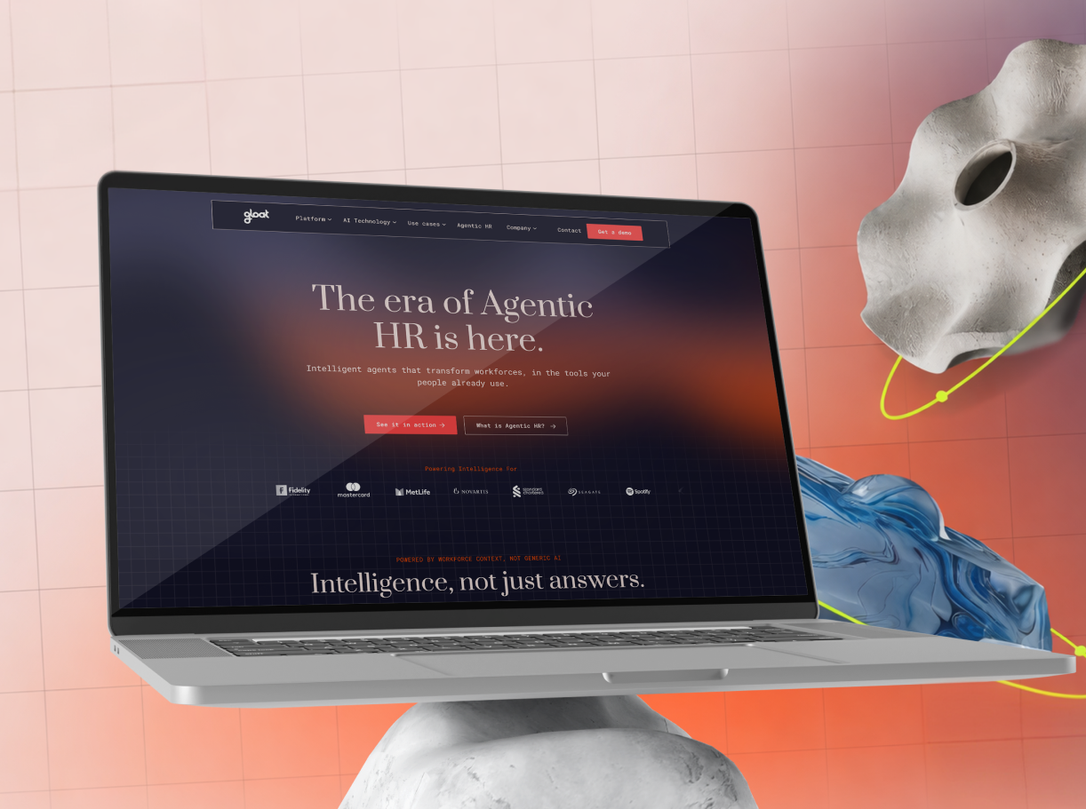 Gloat website laptop mockup: The era of Agentic HR is here hero