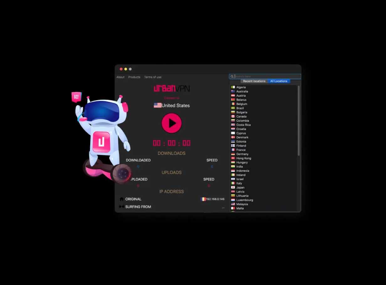 Urban VPN website on a desktop screen