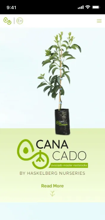 האתר של Canacado בטלפון, מסך 1