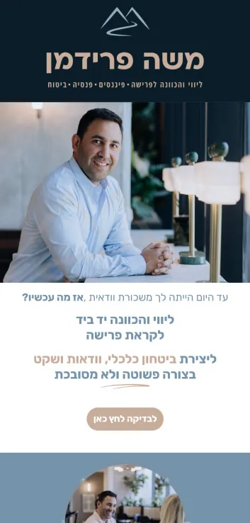 האתר של משה פרידמן בטלפון, מסך 1