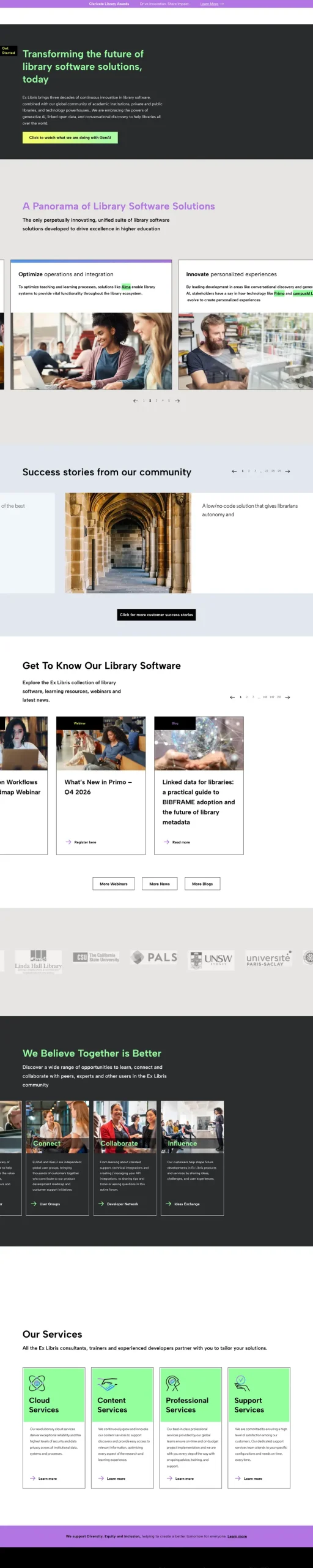 צילום מסך של האתר Ex Libris