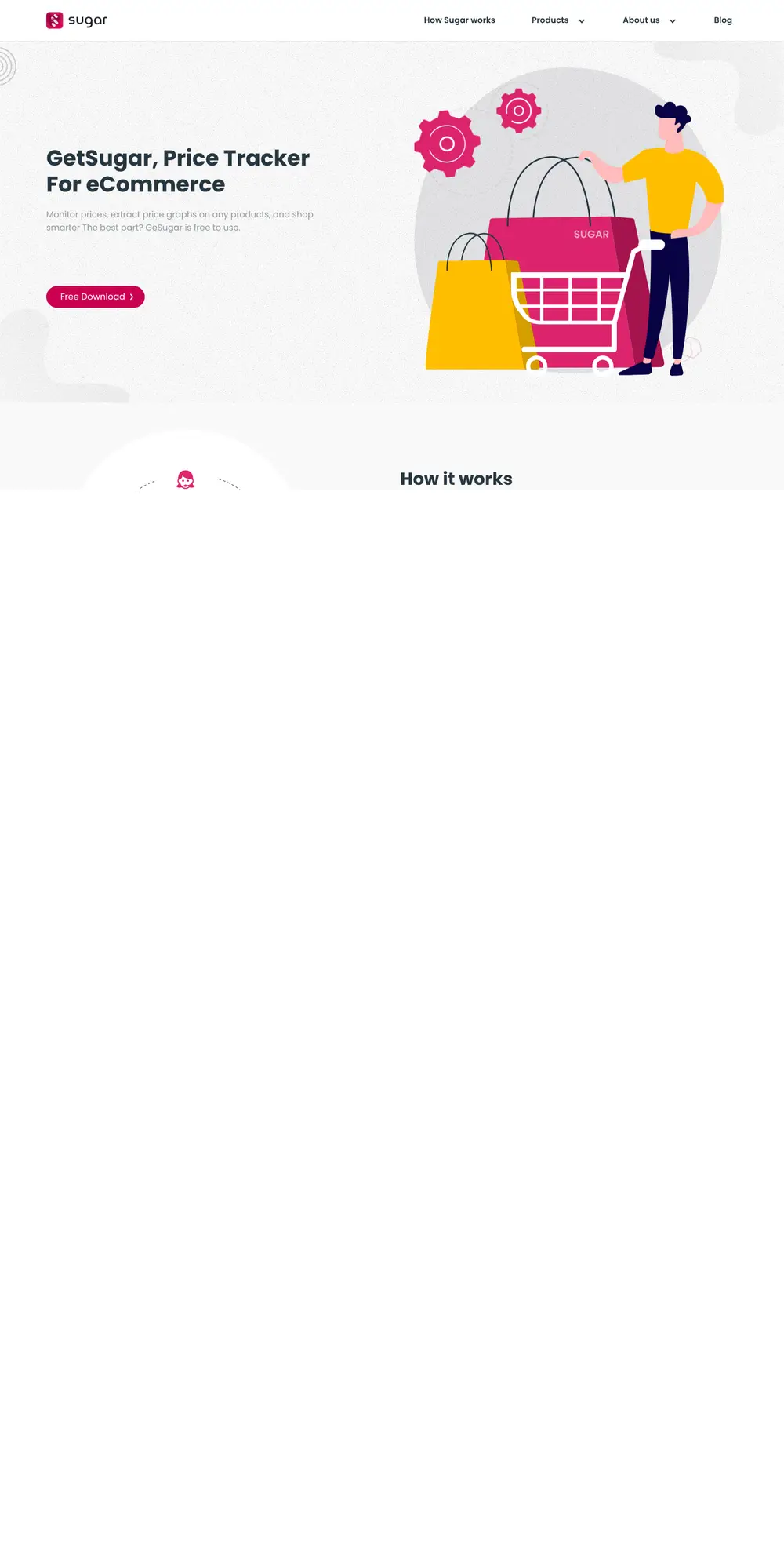 Full-page screenshot of the Sugar website